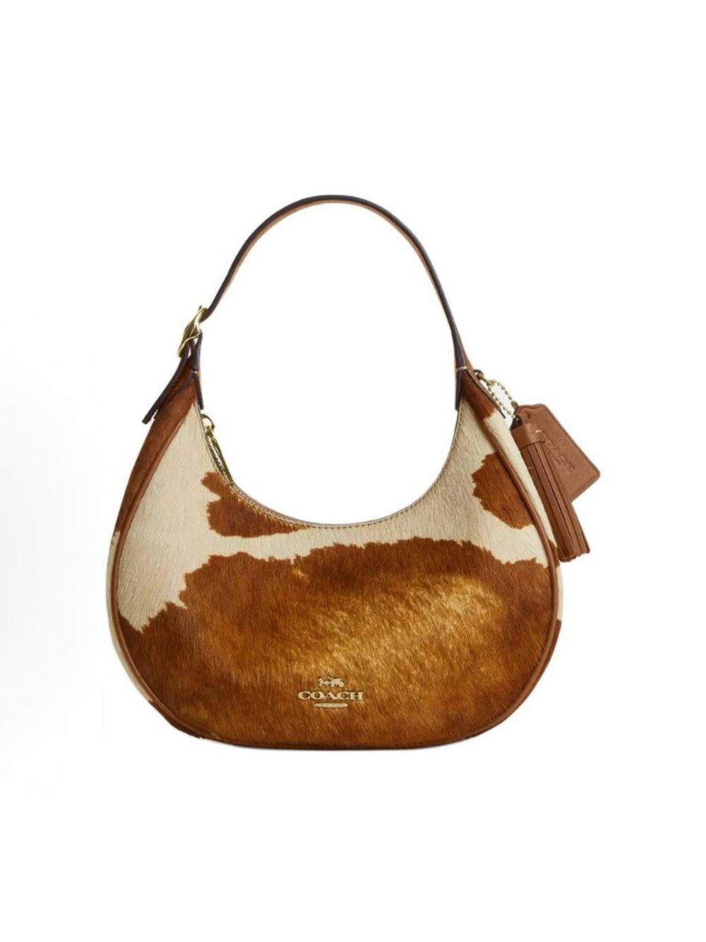 coach Emily Shoulder Bag In Haircalf With Cow Print cdx23